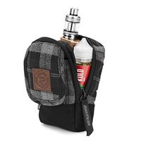Vape Carrying Case for Travels - Secure, Organized, Premium Vape Bag - Fits Medium Mechanical Box Mods, e-Juice, Battery, Tank Holder & Accessories - Wick and Wire (Stash Gray Plaid)