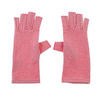 1 Pair of Unisex Breathable Arthritis Gloves Compression Gloves Fingerless Type Gloves Suit for Dailywork Rheumatoid Osteoarthritis Relieve Pain (Pink, S)