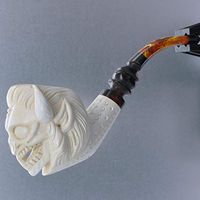 Meerschaum Rock A Billy Demon Pipe 3/4 Bend by Paykoc M54010