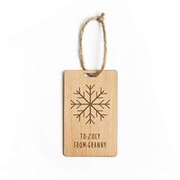 Personalized Wooden Holiday Gift Tags with Holes for Gifting and Giving Season | Christmas Wood Tag Hang Labels- Custom Design for Holiday Gift Favor (Snowflake (to Zoey))