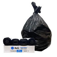 Reli. SuperValue 65 Gallon Trash Bags (120 Count,Bulk) Black Heavy Duty Garbage Bags 65 Gallon - Large Garbage Bags (64 Gal - 65 Gal Trash Can Liners Capacity), Black