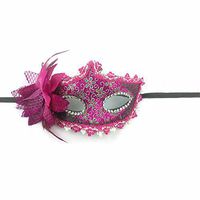 Mardi Gras Party Masquerade Mask,Mask Men and Women Halloween Witch Dance Full face Children Princess mask mask with Flower Lavender Prom Masks