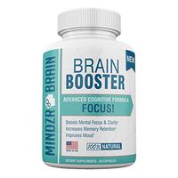 Mindzr Brain Booster Supplement (60 Capsules) Smart, Natural Nootropic & Memory Booster | Promote Focus, Clarity, Cognitive Function | Balance Mood, Fortify Health