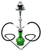 2 hose 22" Green Hookah shisha nargila bar narguile nargile glass water Vase new