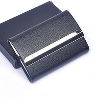NACHEN Stainless Steel Leather Cigarette Case Men's Ultra Thin Flip Magnet Cigarettes Box Can Hold 7,Black,9.5X6.3X1.7CM