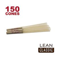 RAW 150 Classic Lean Hemp Cones - W Gallery Box - 109mm Pre Rolled Cones, 40mm Filter Tips, Pure Natural Brown Unbleached Unrefined Rolling Papers, Bulk Pack Bundle, Compare Elements 110mm