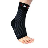 Vital Salveo - Germanium Ankle Support, Compression Ankle Sleeve/Brace, Relieve Plantar Fasciitis, Ideal for Sports and Daily Wear-Right Foot Small (1PC)
