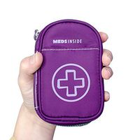 Auvi Q Case, Travel Medical Bag – Small Medication Organizer Insulated Medicine Bag “Kate” Purple Mini Medic Pouch: Asthma Inhaler Case for (Small EpiPens), Allergy Meds, Nasal Sprays or More