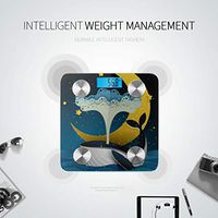 LYAOE Bluetooth Body Fat Scale Graphic Digital Craft Design Blue Smart Wireless Scale with LCD Display Measuring Body Weight Bmi and Health Digital Scale