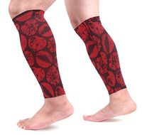 LEVEIS Heart Calf Compression Sleeves 1 Pair, Leg Performance Support for Shin Splint Calf Pain Relief Men & Women Guards Sleeves for Running Cycling
