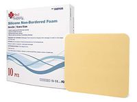 Medical Grade Premium MedSupply Silicone Non-Bordered Foam Dressing. (6' x 6'') Box of 10