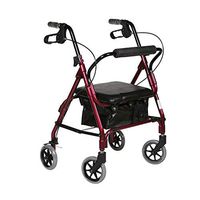 Lqdpdd Elderly People Standard Walker Transport Chair with Reversible Backrest Walking Frame Elderly Walking Aid Height Adjustable,Blue