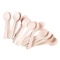 SEVENHOPE 100 Pack Disposable Wooden Spoons Natural Wood Biodegradable Utensils Cutlery Eco-Friendly Photo Color