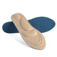 uxcell 4D Orthotics Insoles Sponge Foam High Heel Shoe Pad Insert Cushions for Women Apricot with white dot 2 pairs-W6-8.5/M5-8