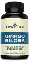 Ginkgo Biloba Leaf Extract - Naturally Supports Brain, Nervous System and Memory - 120 MG Extract Per Serving, 60 Servings, 60 Capsules - by Revive Herbs