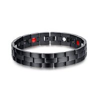 XUANPAI Mens Threeply Design Black Magnetic Therapy Link Health Bracelet for Pain Relief,Adjustable