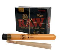 RAW Black Playing Cards, 1 RAW Natural King Size Cone, with Rolling Paper Depot XL Kewltube - 3 Item Bundle