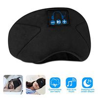 Yuehuam Bluetooth Eye Mask Wireless Music Sleeping Eye Mask BT5.0 Travel Sleep Music Headset Blindfold Washable Built-in Speakers Hand-Free Call Support Handsfree Calls for Side Sleepers-Black