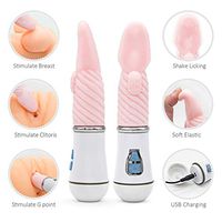 2 in 1 Handheld 7 Inch Líckíńg & Shake Çlítórál Toys, 12 Speeds Çlítóris Thrusting Wand, Oral Tongue Stimulator for Women, Smooth Soft Skin-Friendly Slicone, Waterproof USB Rechargeable, Tshirt