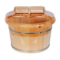 Foot Spa Wooden Tub Foot Tub, Solid Wood Foot Soaking Barrel，Thicken Wooden Tub，Bilateral Thickening Household Small Wooden Barrel