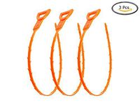 3 Pack 19.6 Inch Drain Snake Hair & Particle Gunk Drain Clog Remover Cleaning Tool by XNECTdirect (3 Pack 19.6 inch)