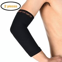 Aaronano Recovery Black Elbow Sleeve for Women or Men - Compression Support Elbow Brace for Tennis And Golfers, Arthritis, Tendonitis,weightlifting