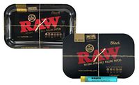 Raw Metal Rolling Tray Small (Black), RAW Small Magnetic Tray Cover (Black), with Hippie Butler Kewltube- 3 Item Bundle