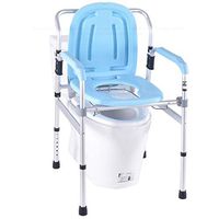 ZBYXZIGJ Folding Bedside Commode Chair and Toilet Surround Adjustable Height Aluminum Shower Chair with Commode Bucket