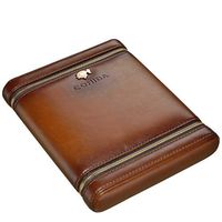 Humidors Cigar Set Portable Cigar Set Cedar Wood Cigar moisturizing Sleeve Large Capacity 6 Sticks (Color : Brown, Size : 7204cm)
