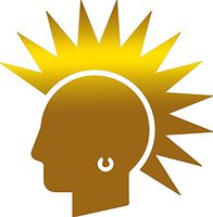 USCLIFESTYLE Funny Punk Rock Mohawk (Metallic Gold) (Set of 2) Premium Waterproof Vinyl Decal Stickers for Laptop MacBook Phone Tablet Helmet Car Window Bumper Mug Tuber Cup Door Wall Decoration