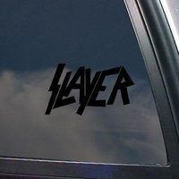 SoCool - SLAYER Rock Band - Decal Vinyl 6" wide (Color: BLACK) decal laptop tablet skateboard car windows sticke