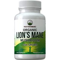 Organic Lions Mane Mushroom Capsules - USA Grown + Vegan Organic Lion's Mane Nootropic Supplement for Memory, Focus, Brain Health, and Immune Support. Lion Mane Mushrooms Extract 60 Pills