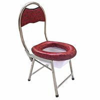 WURE Stainless steel folding mobile toilets soft seat for pregnant women elderly patients 33 37 76cm