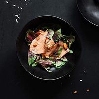 ZSQAI Black Tableware Retro Irregular Ramen Soup Bowl Fruit Salad Bowl