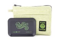 Dime Bags Rollies All-In-One Padded Pouch - Padded Bag w/Rolling Tray & Smell Proof Pocket (Green, 7-Inch)