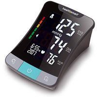HealthSmart Digital Blood Pressure Monitor for Upper Arm with Clinically Accurate Talking LCD Screen, Includes Standard and Large Size Cuff, Black