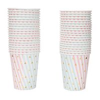 Geeklife Metallic Gold Paper Cups, Disposable Gold Triangle Paper Cups 9oz for Wedding,Party,Cocktail and Anniversary Dinner,40 pcs