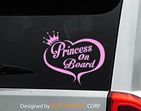 CCI Princess On Board Decal Vinyl Sticker|Cars Trucks Vans Walls Laptop|PINK|5.5 in|CCI371