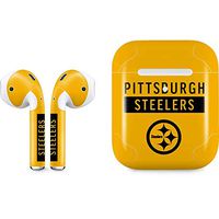 Skinit Decal Audio Skin for Apple AirPods with Wireless Charging Case - Officially Licensed NFL Pittsburgh Steelers Yellow Performance Series Design