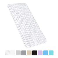 YINENN Bath Tub Shower Mat 35x15.5 Inch Non-Slip and Phthalate Latex Free,Bathtub Mat with Suction Cups,Machine Washable XL Size Bathroom Mats with Drain Holes (Clear)