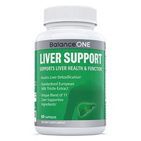 Liver Support by Balance ONE - 11 Antioxidant Ingredients to Promote Liver Health - Milk Thistle, NAC, Molybdenum, Dandelion, Artichoke - Vegan, Non-GMO - 30 Day Supply