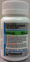 FERROUS GLUCONATE 324MG PADD 100Tablets