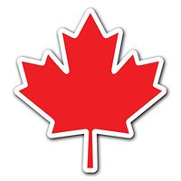 CUSTOMI Canada Maple Leaf Bumper Sticker Decal for Car Truck MacBook Laptop Vinyl (1 Pack)
