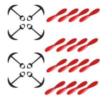 HASAKEE 16PCS propellers and 8pcs Guards for H12 Drone,Including 2PCS USB Chargers