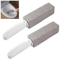 MDLUU Pumice Cleaning Stone with Handle, Toilet Bowl Cleaner, Hard Water Ring and Stains Remover, Pumice Scouring Stick for Tiles, Rust Grill Griddle, Sinks, Bathtubs, Pack of 2