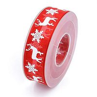 Christmas Ribbon Thanksgiving Gift Wrapping Paper Red Ribbon - Flower Wrapping Paper Waterproof Reversible Design for Christmas, Birthday, Mother Day, Wedding, Holiday Gift Wrap (Ribbon)