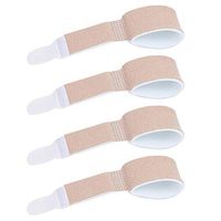 Toe Straightener Fabrics Strip Thumb Toe Bandages Anti-Slip Brace Cushioned Corrector Strap (Khaki) 4pcs