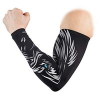 Black Lion Unisex 2Pcs Arm Protection Sleeve UV Sun Guard Tattoo Compression Sleeves for Outdoor/Basketball/Football/Cycling/Running/Farm/Work