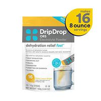 DripDrop ORS Hot - Patented Electrolyte Powder for Dehydration Relief Fast - For Illness, Cold & Flu - Honey Lemon Ginger - 16 x 8oz Servings