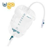 Ugo Leg Bags (x10) – Urine Drainage Bags/Catheter Leg Bags, T Tap or Lever Tap with Soft Fabric Backing and a Natural Leg-Shape Design (Pack of 10) (Ugo 8C - 750ml, Long Tube, Lever Tap)